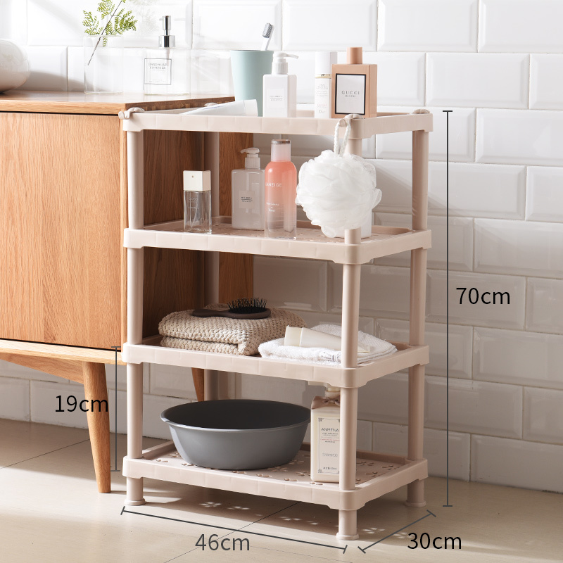 浴室置物架卫生间洗手间塑料厕所收纳洗漱台架子落地放脸盆架多层三维