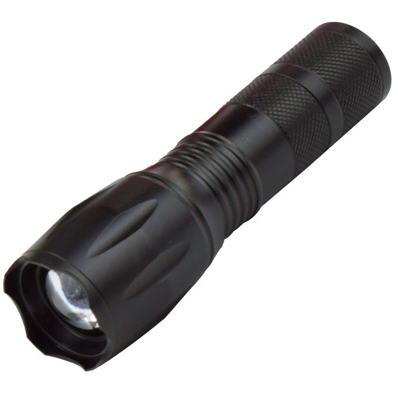 趣游帮 mini黑色手电筒户外照明小型led强光超亮变焦多功能迷你