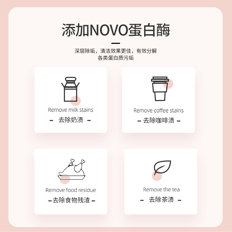 雅克菱(Y-Kelin)正畸保持器清洁片 牙套清洁片 隐适美清洁 假牙除菌除垢清新口气去异味口腔护理套装 樱花味120片