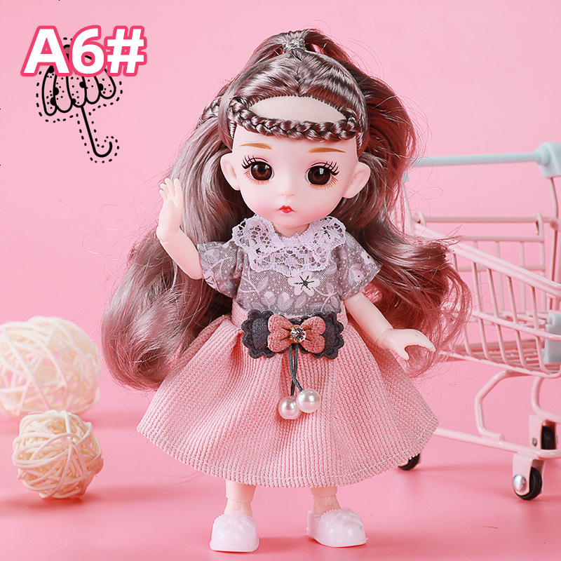 伊梦丝芭比娃娃17厘米小号洋娃娃女孩公主换装迷你过家家玩具单个