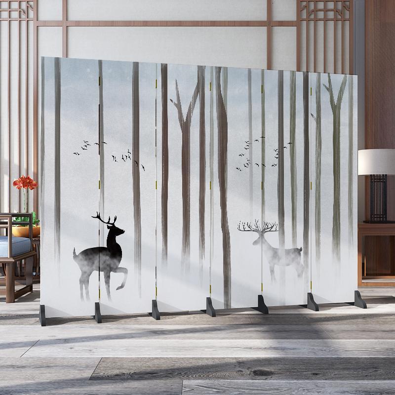 森美人北欧简约屏风隔断墙卧室遮挡家用客厅餐厅折叠移动布艺经济型折屏 S-36扇防透