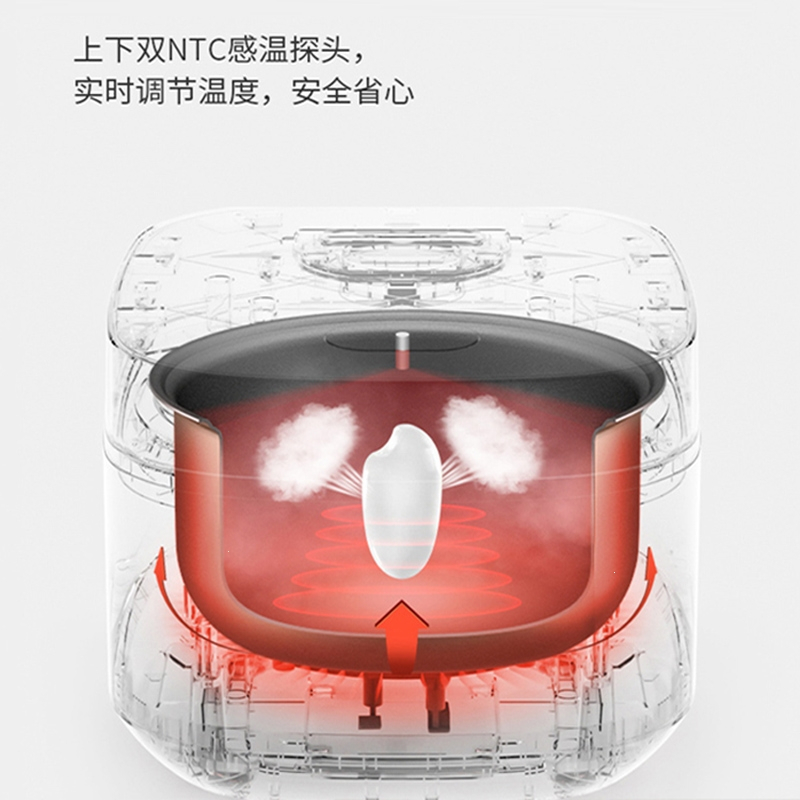 九阳(Joyoung)电饭煲家用4升柴火饭电饭锅2-3人智能多功能蒸快速煮饭锅小型_银色3L