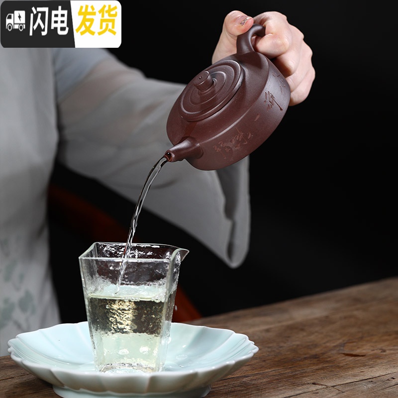 三维工匠宜兴紫砂壶纯全手工原矿紫泥西施壶石瓢壶家用实惠捡漏泡茶壶 紫泥小品汉瓦120茶具高清大图