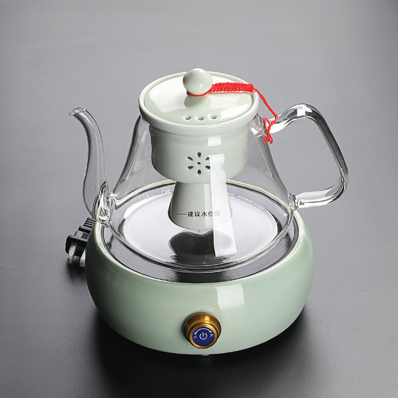 电陶炉耐热过滤玻璃烧水壶金蛋蒸汽煮茶器家用泡茶炉加厚大容量提梁壶