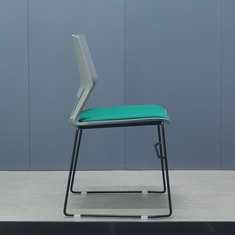 臻远 ZY-7493 简约培训椅办公会议椅电脑椅靠背椅 灰背绿垫高清大图