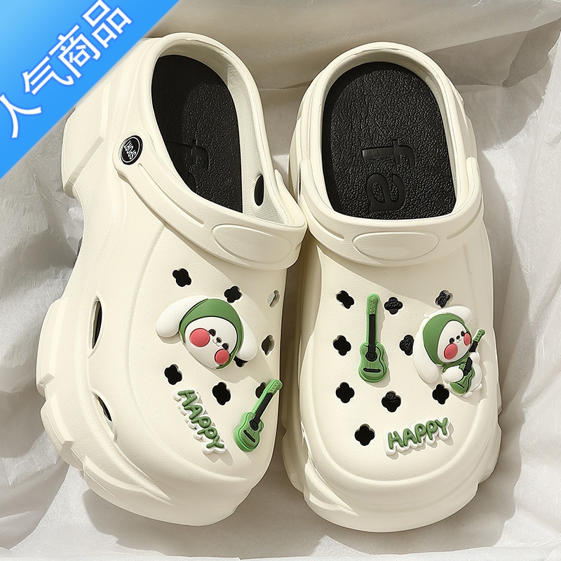 SUNTEK洞洞鞋女款外穿凉鞋2023新款包头厚底防滑网红沙滩凉拖鞋女士夏季高清大图