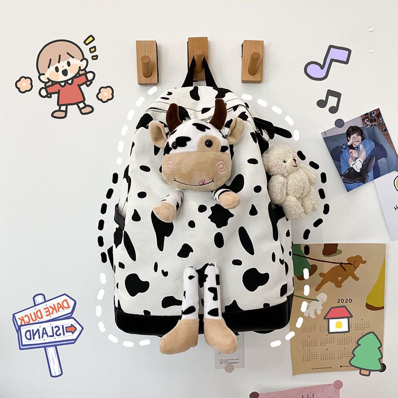 书包女初中小学生奶牛韩版2021新款大容量可爱卡通个性日系韩版 单包款