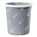 居将 JJ4022212塑料压圈垃圾篓客厅大容量无盖大口径垃圾桶 灰色小号8L