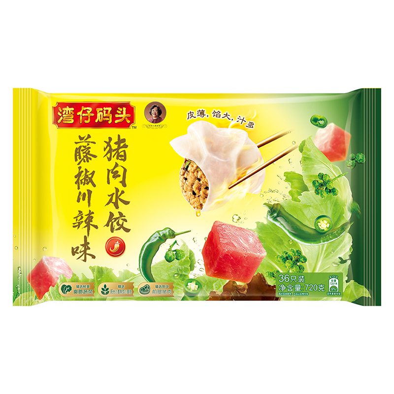 湾仔码头藤椒川辣味猪肉水饺720g