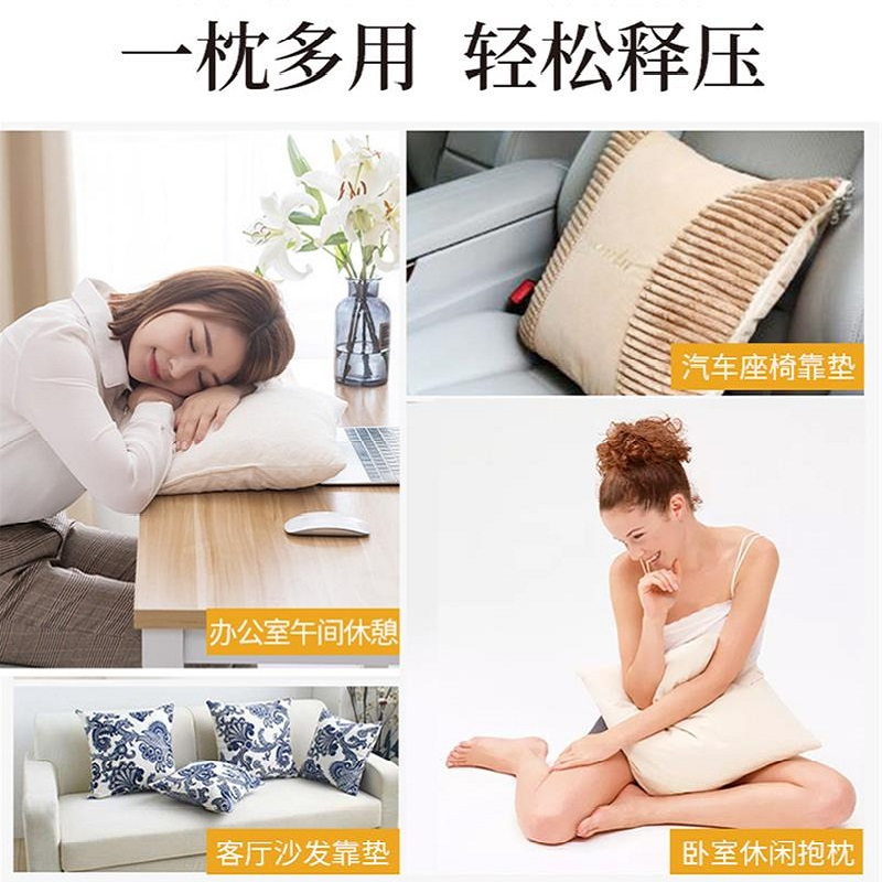 北极绒(Bejirog)泰国天然乳胶靠枕碎乳胶填充沙发靠垫办公室午睡枕抱枕汽车靠背枕头枕芯小号