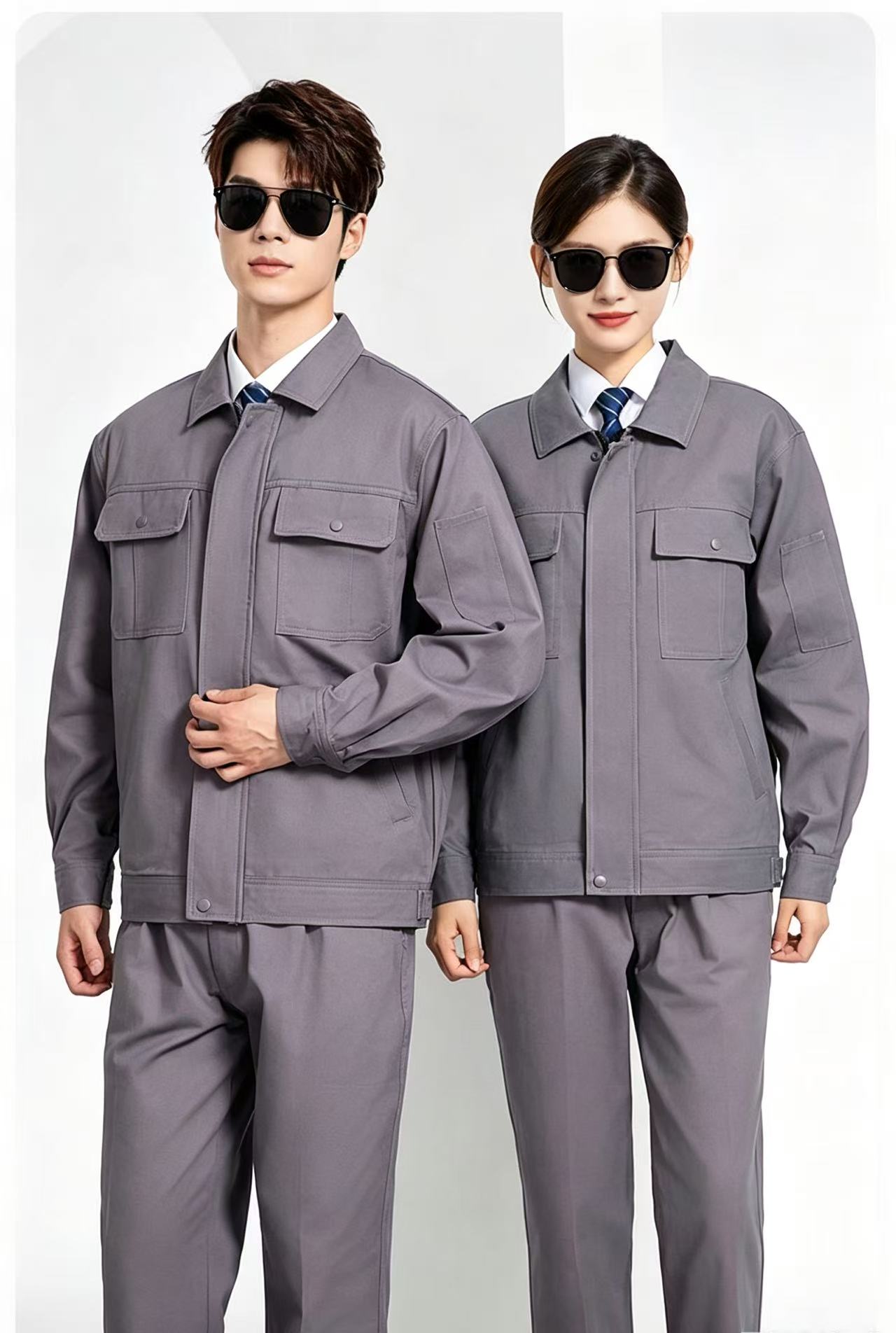 路安保工作服套装8035款纯棉加厚套高清大图