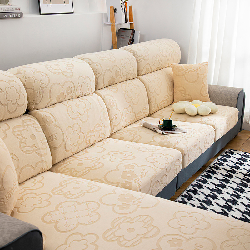 京城派 全包沙发笠沙发套弹力沙发套罩简约现代四季冰丝提花面料沙发笠防猫抓加厚坐垫凉席沙发罩全包套巾盖布高清大图