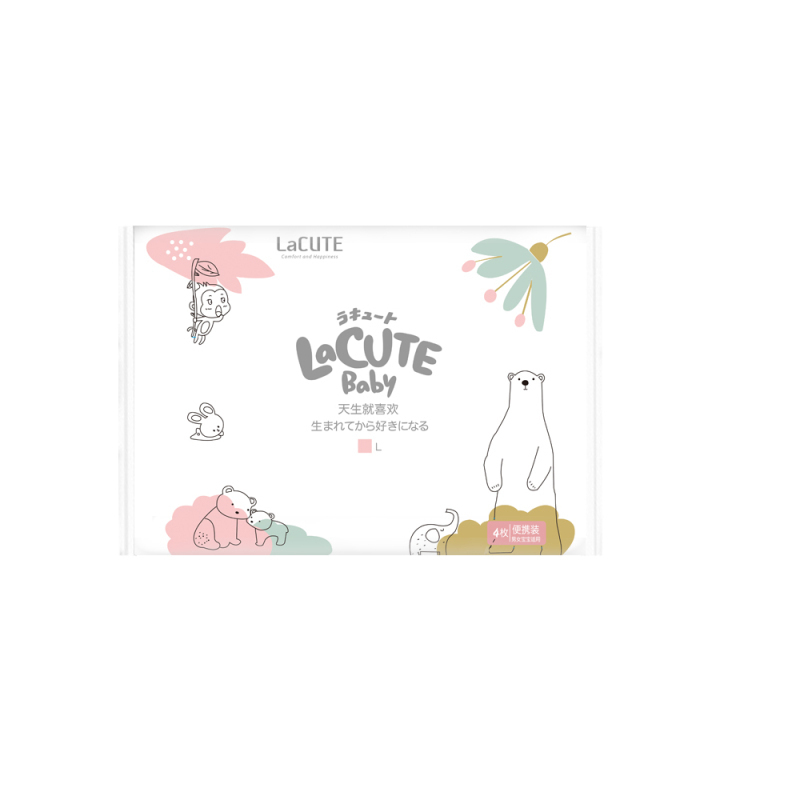 乐可爱森林王子婴儿纸尿裤L码4片试用装宝宝夏季柔软超薄便携纸尿裤