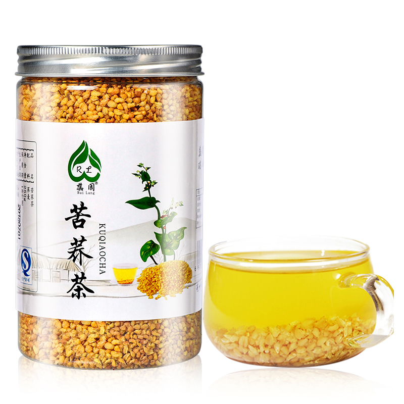 黄苦荞茶麦香型正品罐装500g清香型黄金荞麦茶大麦香