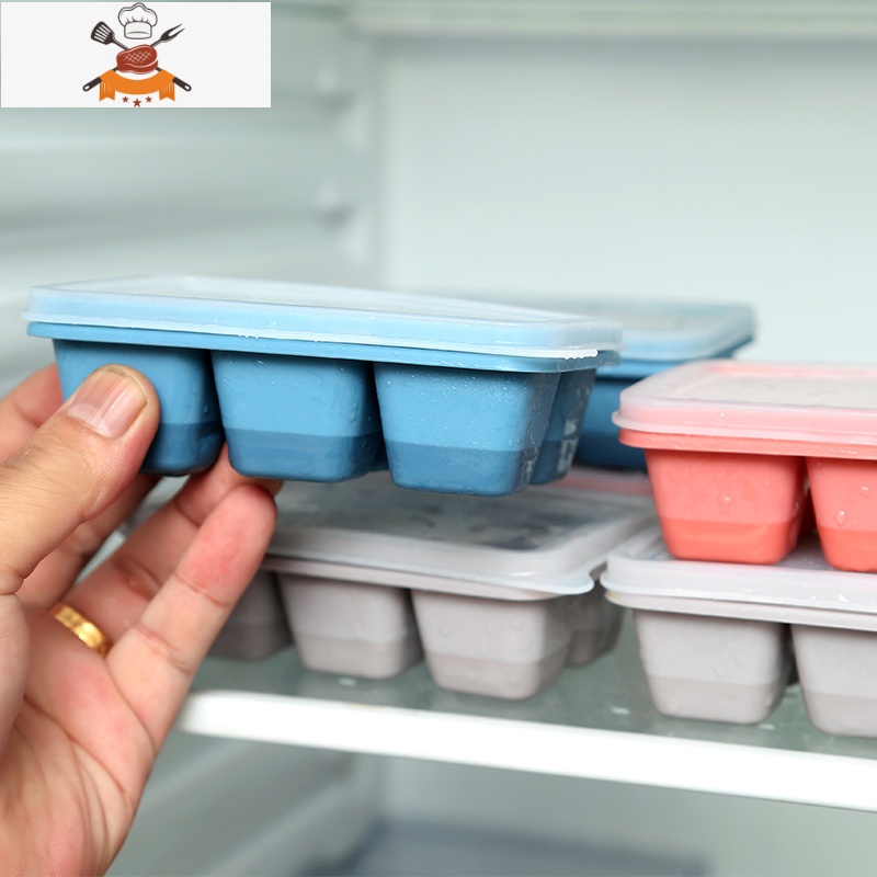 家用食品级硅胶冰格 网红带盖吃冰制冰模具DIY可爱创意冷冻小冰盒 敬平 三个装(18粒)高清大图