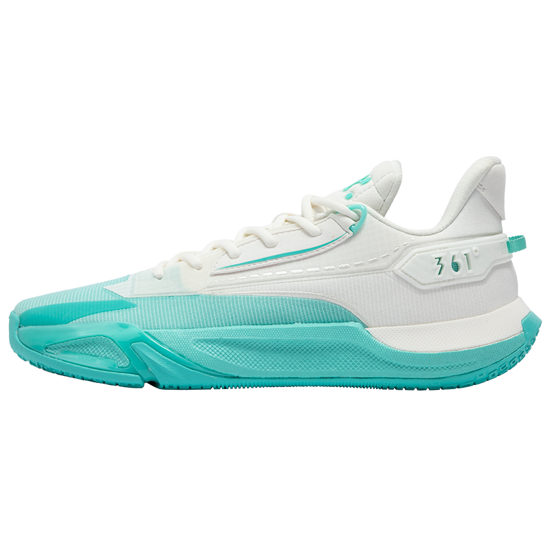 缘启1丨361°篮球鞋男鞋运动鞋男实战耐磨训练粉色低帮球鞋 活水蓝/羽毛白 40.5码