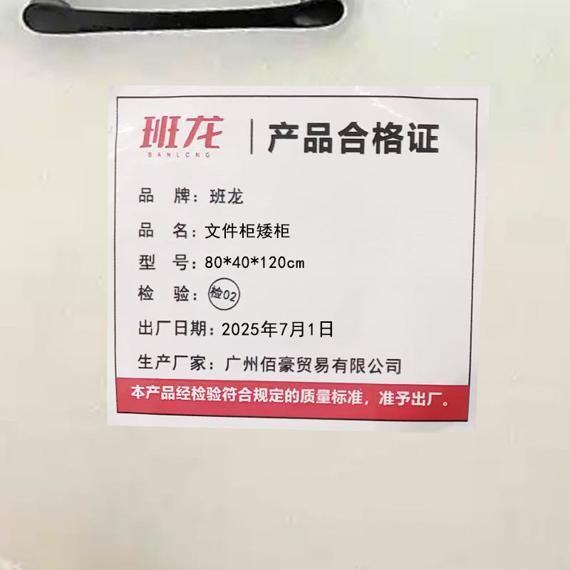 班龙文件柜矮柜80*40*120cm台高清大图