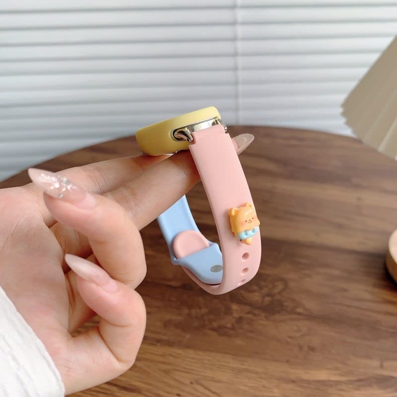 [冰淇淋小熊]适用小米手环9表带10手表表带智能手环8代可爱八九十夏天硅胶表链保护壳NFC版陶瓷透气通用配件3264图片