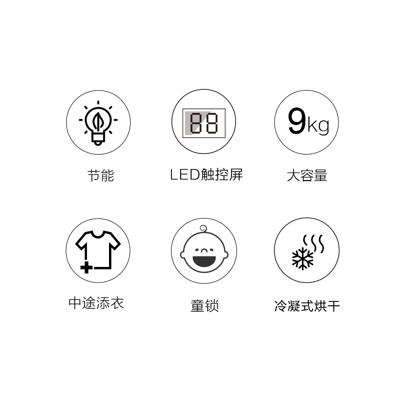 海尔(Haier)9公斤 冷凝式滚筒式家用干衣机 低温柔烘 衣干即停 GDNE9-818