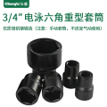 Changlu/长鹿3/4寸方手动电泳六角重型套筒19mm系列3/4寸30mm 黑色 30mm