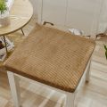 南极人坐垫办公室久坐屁垫玉米绒椅垫四季家用学生厚椅垫餐椅座垫凳子垫 40X40cm 亚麻棕
