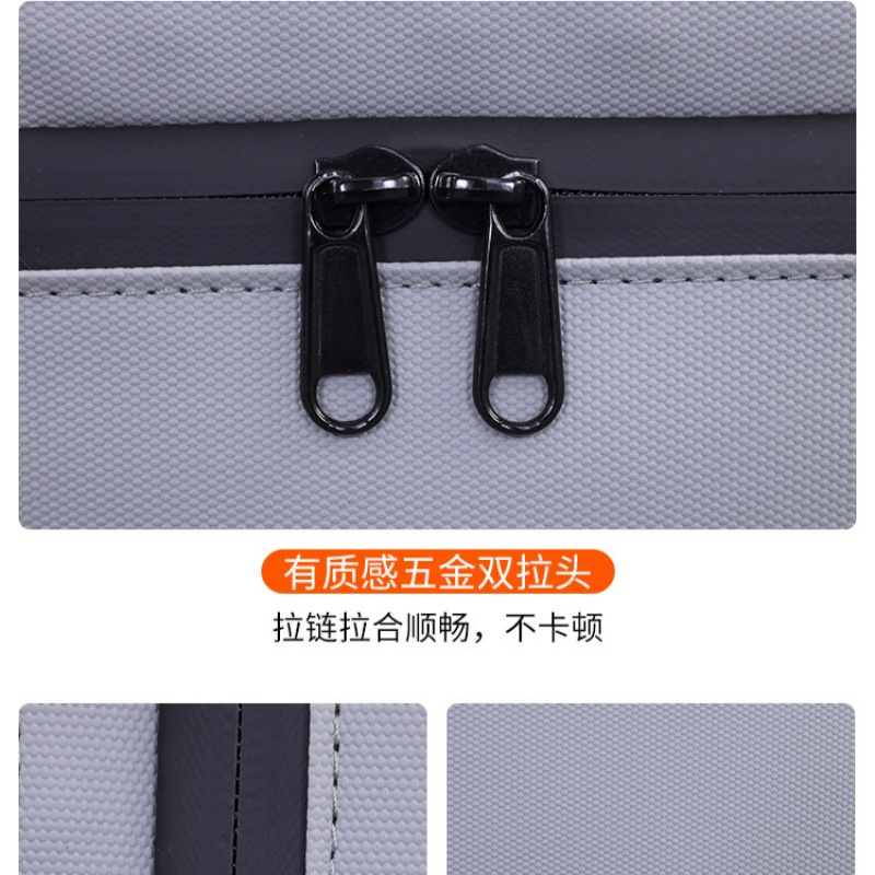 大容量双层数码收纳分区收纳/防水皮膜—加厚经典黑双层款高清大图