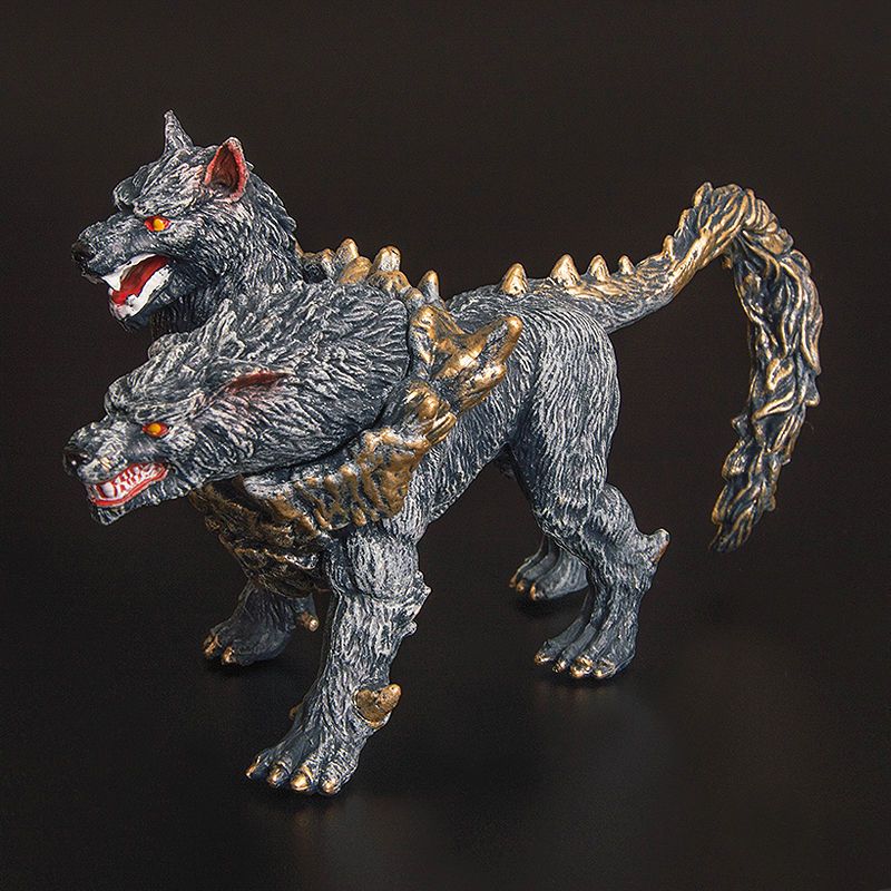 西方远古传说魔兽魔龙怪兽仿真动物模型儿童玩具礼物地狱犬地狱狗地狱