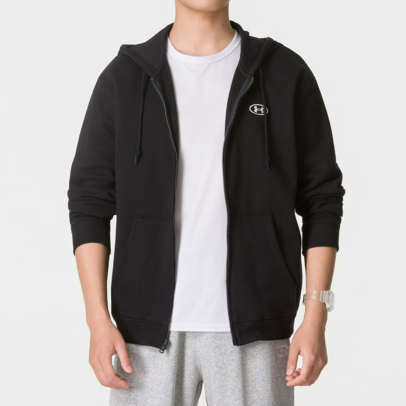 安德玛(under armour)男装外套新款运动服健身训练外套针织连帽夹克6013451-008 ZP高清大图