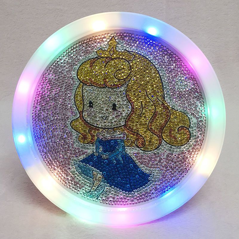 钻石画满钻带框新款儿童手工diy制作益智玩具圆框小学生可爱礼物 1182兔兔 [带框+有机玻璃]20厘米