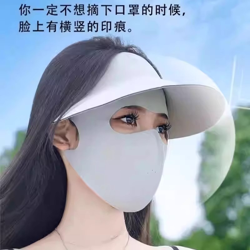 [补贴10%]新款基尼全脸防晒面罩女夏季防紫外线冰丝轻薄透气护眼角口罩高清大图