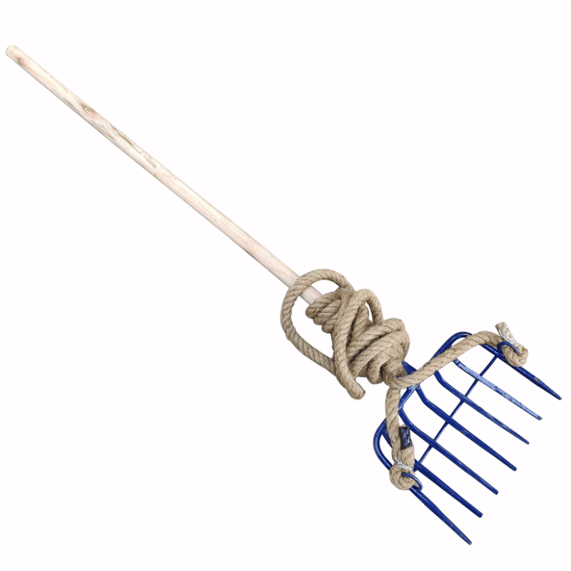 大拉耙 七齿 带柄及麻绳 把图片