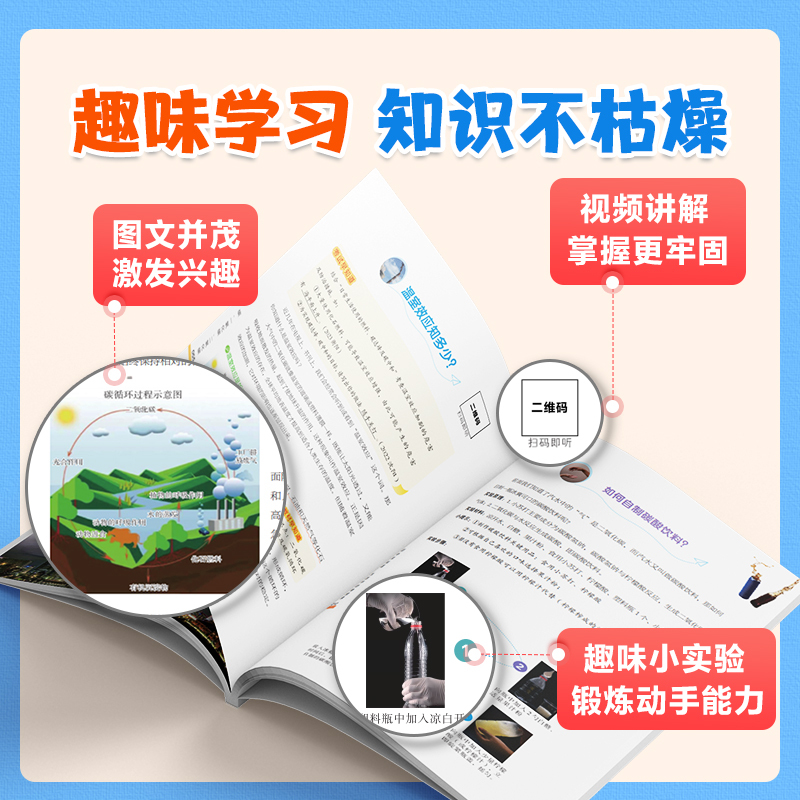 [物理+化学]2本套装 [正版]万唯新书物化生地趣味启蒙书初中课外阅读书籍必读小四门科普百科全书小初衔接老师七八年级会考
