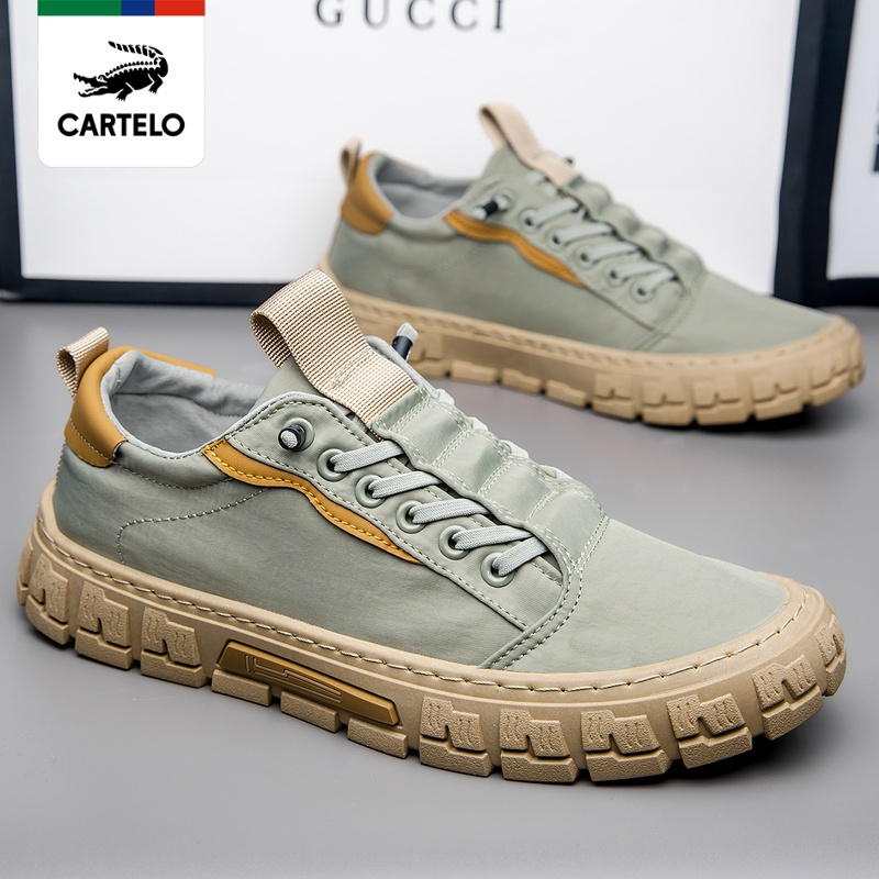 线下专柜同款卡帝乐鳄鱼cartelo新款舒适冰丝布男鞋休闲鞋潮流男士