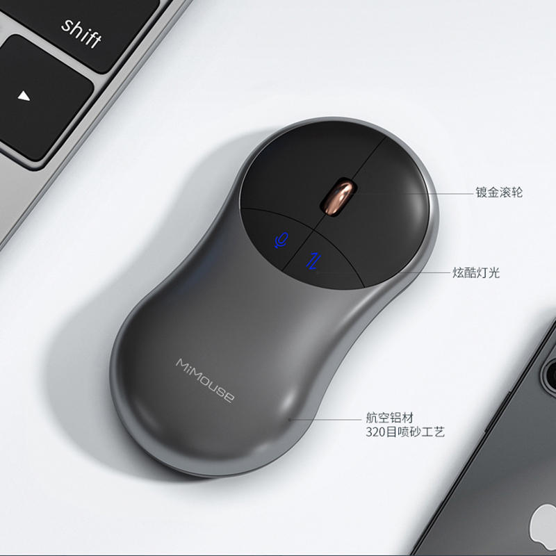 科大讯飞 无线蓝牙鼠标 咪鼠 黑色 粉色