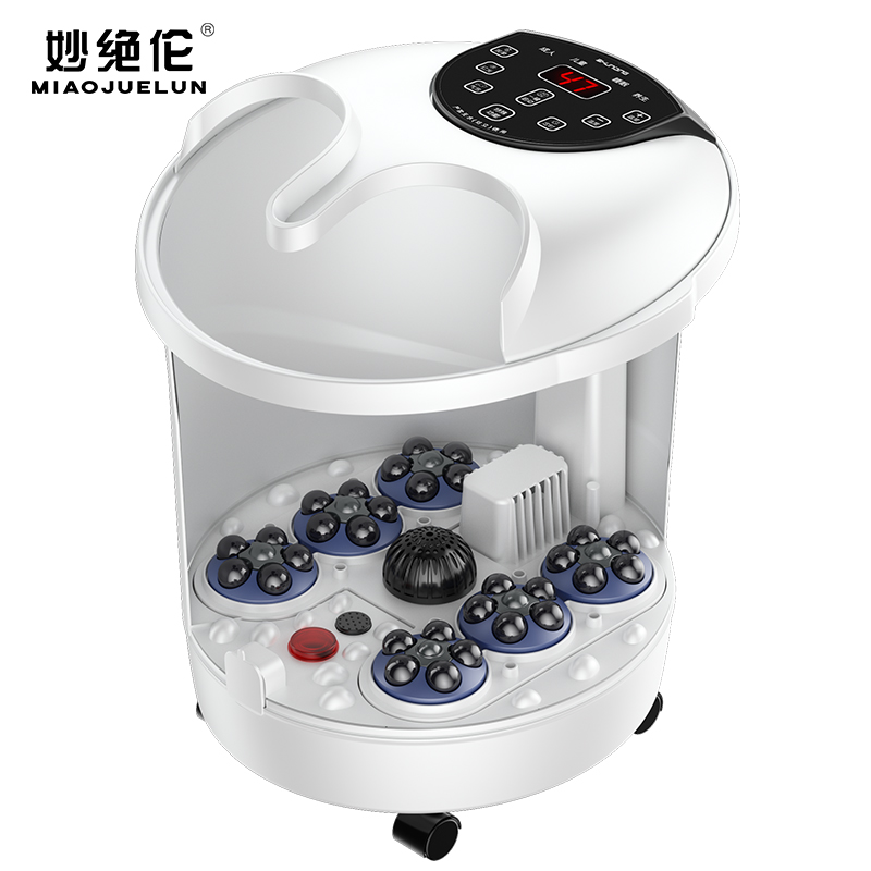 妙绝伦足浴盆泡脚桶加热家用小型按摩恒温足疗洗脚盆