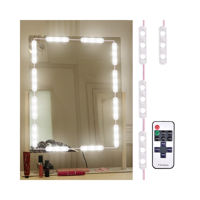 网红led美颜补光梳化妆台镜子灯粘贴免打孔卫生间浴室镜前灯调光