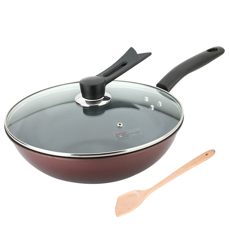 美厨 MCC610 不粘炒锅 精铁带盖带木铲32cm