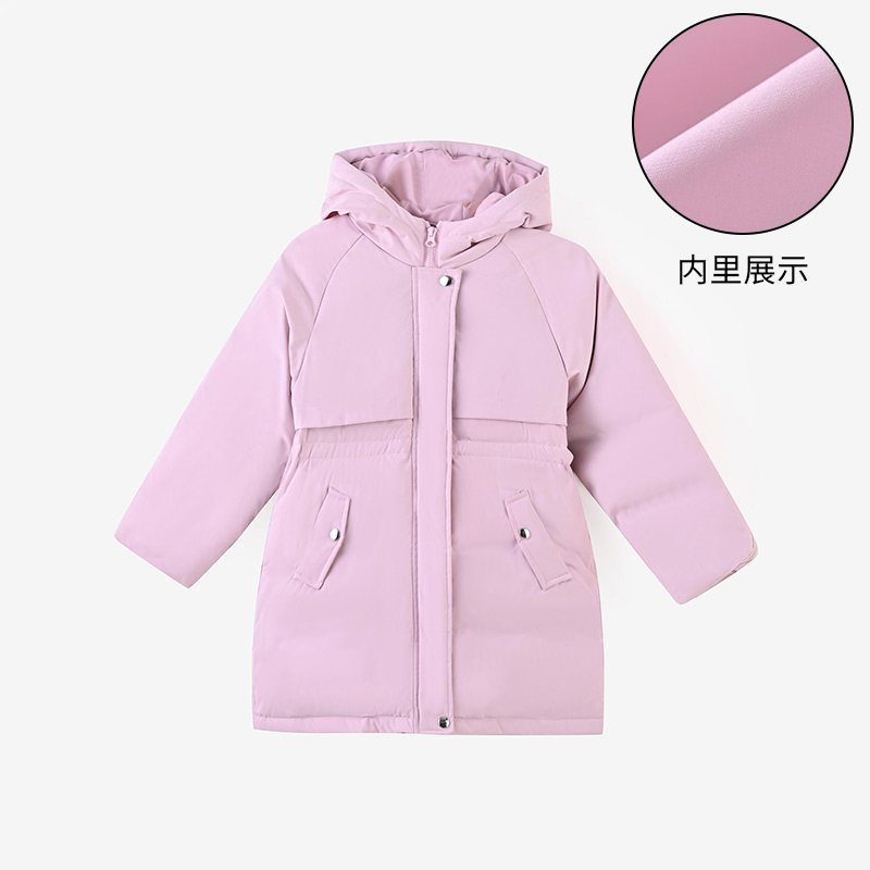 铅笔俱乐部女童加厚中长款羽绒服年冬季新款儿童90绒保暖外套