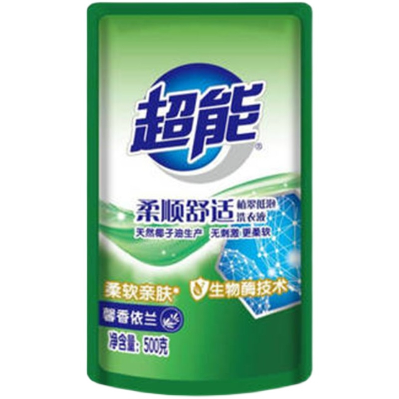 超能洗衣液500gx6袋馨香依兰香味持久整箱洗衣液