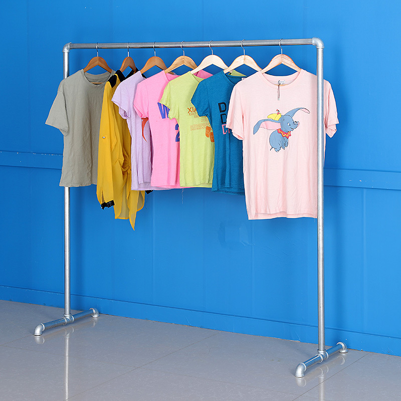 地摊闪电客晾衣架服装店展示架水管单杆式夜市晒衣架拆装阳台简易挂