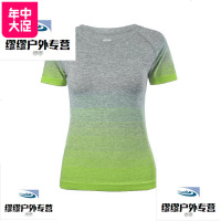 【79元2件】 5色 渐变运动T恤女短袖健身服夏跑步速干上衣宽_801 M（建议100-115斤） 渐变绿色