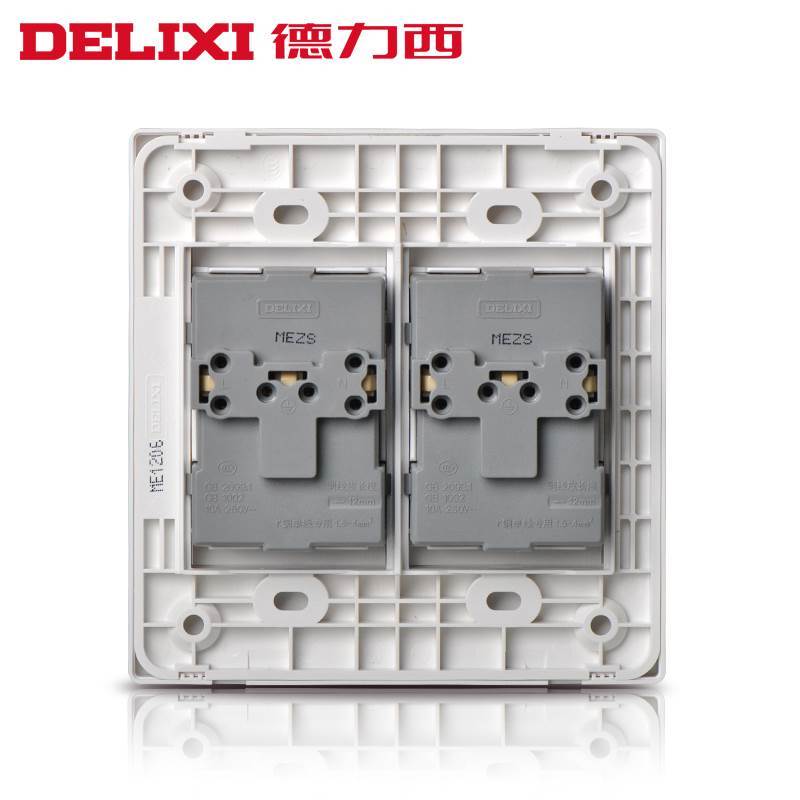 德力西120型开关插座面板十孔插座二位二三插五孔眼多孔10孔