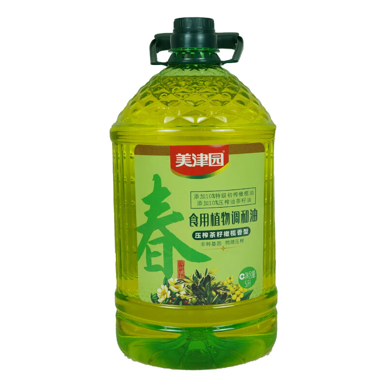 美津园食用压榨茶籽橄榄香型植物调和油(春)5L高清大图