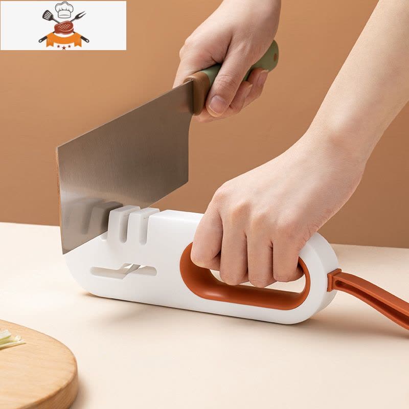 多功能磨刀石快速厨房手动全自动家用菜刀剪刀开刃 敬平 白色磨刀棒图片