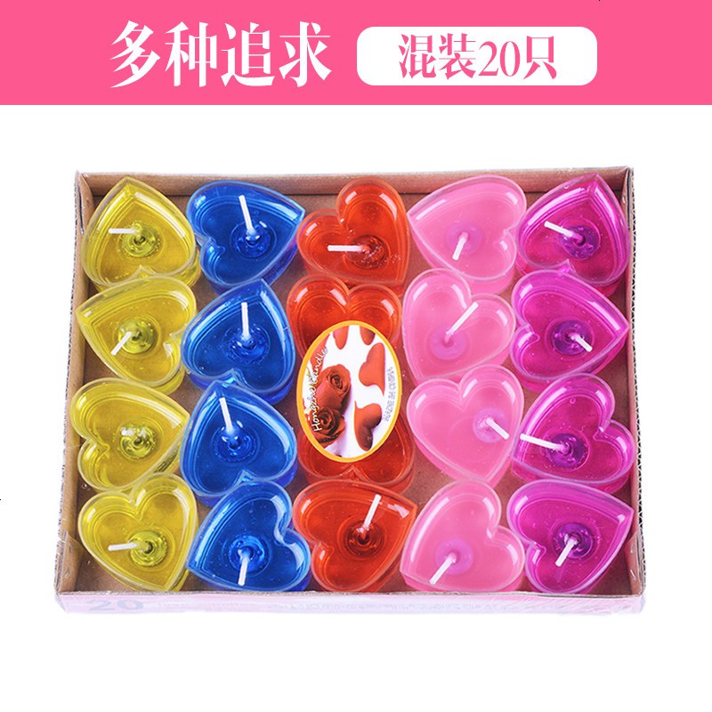 心形果冻无烟蜡烛浪漫求婚生日表白蜡烛创意爱心烛光晚餐浪漫布置