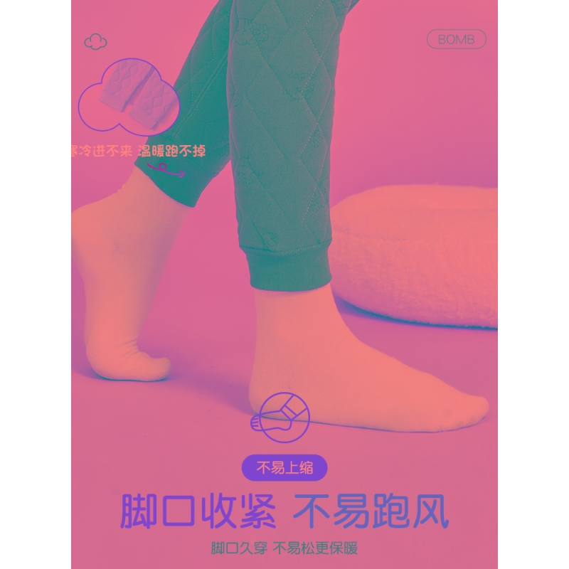 浪莎儿童校服神器棉裤女童保暖裤内穿青少年冬季加绒加厚男童裤子高清大图