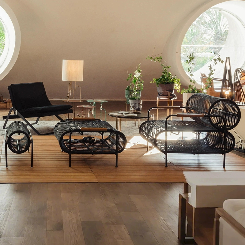 金菲罗格 户外藤编沙发靠背桌椅组合室外庭院阳台单人藤椅高清大图