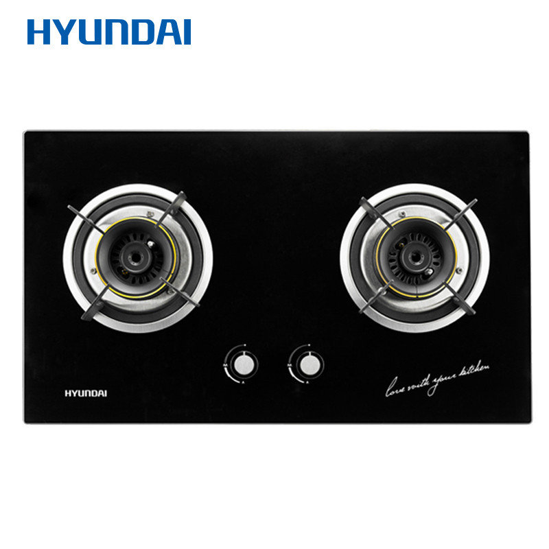 韩国现代(HYUNDAI)台嵌两用灶具煤气灶燃气灶JZY/T-700防爆钢化玻璃面板 天然气