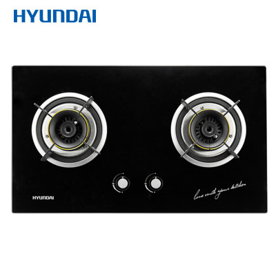 韩国现代(HYUNDAI)台嵌两用灶具煤气灶燃气灶JZY/T-700防爆钢化玻璃面板 天然气