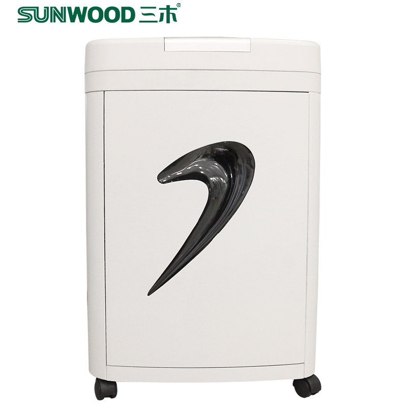 三木(SUNWOOD)碎纸机MSD9331锰钢侠系列白色20L过热保护办公电动粉粹机批发2*6mm